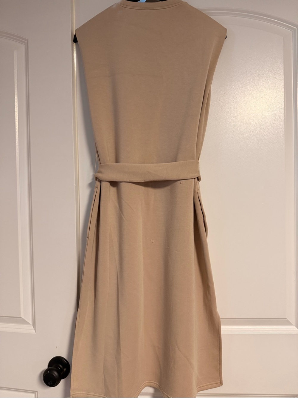 SPANX Sleeveless Belted Midi Dress in Tan - Picture 4 of 6